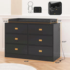 Commode de chambre à 6 tiroirs avec table à langer