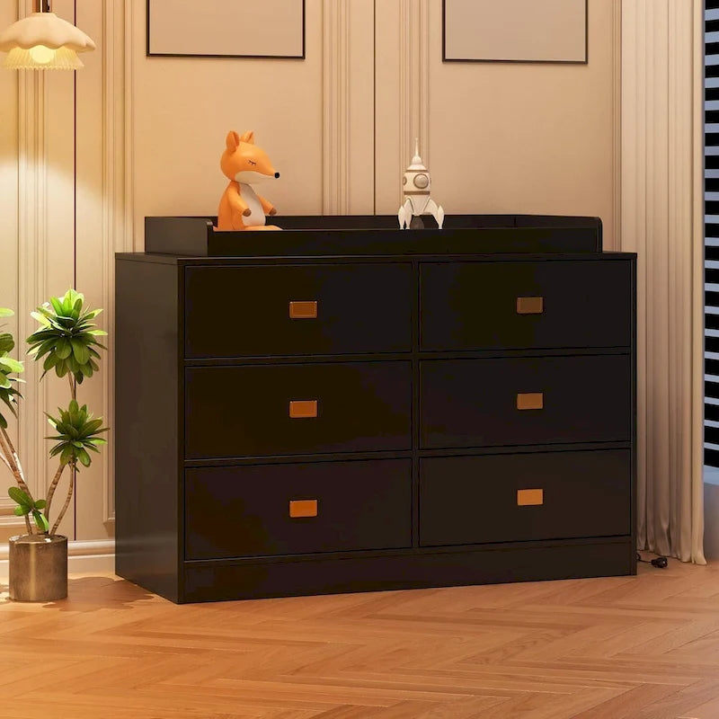 Commode de chambre à 6 tiroirs avec table à langer