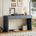 Console d'entrée incurvée en bois avec rangement, 2 tiroirs, rustique