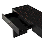 Console d'entrée incurvée en bois avec rangement, 2 tiroirs, rustique