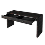 Console d'entrée incurvée en bois avec rangement, 2 tiroirs, rustique