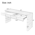 Console d'entrée incurvée en bois avec rangement, 2 tiroirs, rustique