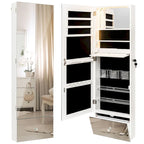Armoire à bijoux murale avec miroir pleine longueur et éclairage LED