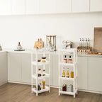 Chariot de rangement fin à 4 niveaux Détachable Organisateur de cuisine