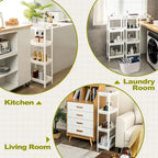 Chariot de rangement fin à 4 niveaux Détachable Organisateur de cuisine