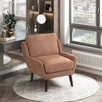 Fauteuil d'appoint contemporain confortable avec revêtement durable et pieds en bois massif