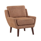 Fauteuil d'appoint contemporain confortable avec revêtement durable et pieds en bois massif