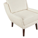 Fauteuil d'appoint contemporain confortable avec revêtement durable et pieds en bois massif