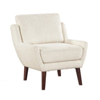 Fauteuil d'appoint contemporain confortable avec revêtement durable et pieds en bois massif