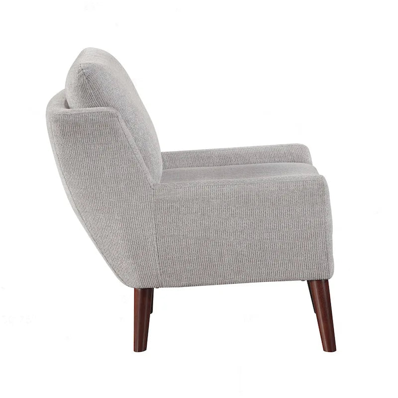 Fauteuil d'appoint contemporain confortable avec revêtement durable et pieds en bois massif