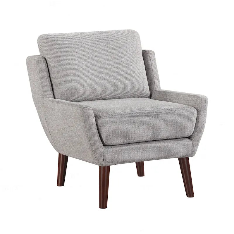 Fauteuil d'appoint contemporain confortable avec revêtement durable et pieds en bois massif