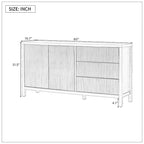 Bahut minimaliste à motif d'ondes avec rangement fonctionnel