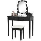 Coiffeuse avec miroir lumineux et 10 ampoules réglables