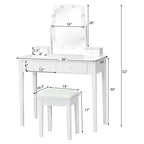 Coiffeuse avec miroir lumineux et 10 ampoules réglables