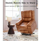 Fauteuil inclinable releveur en cuir avec chauffage et massage