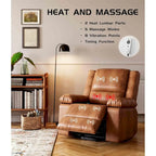 Fauteuil inclinable releveur en cuir avec chauffage et massage