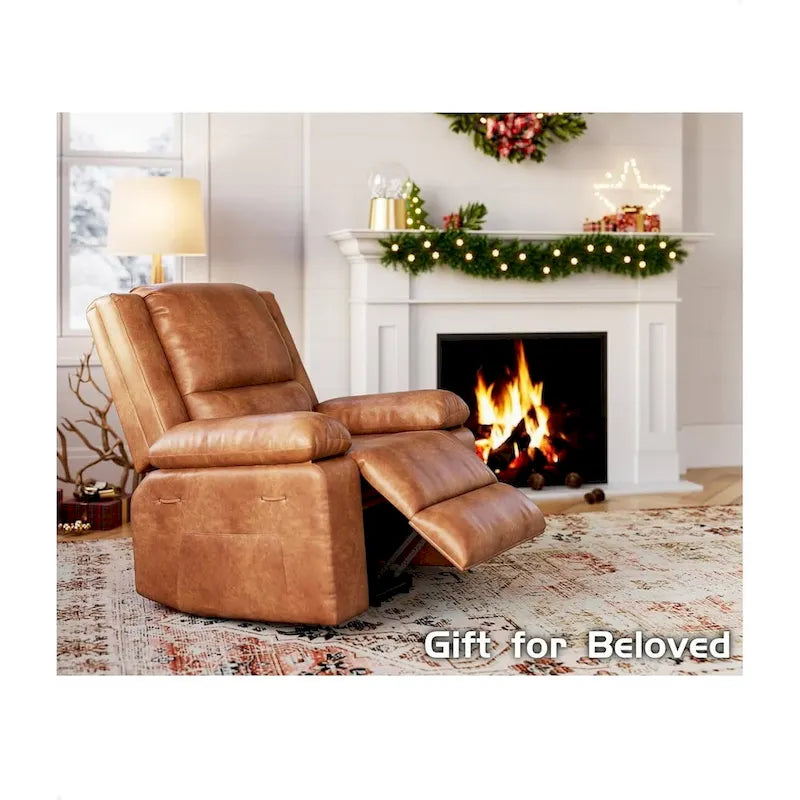 Fauteuil inclinable releveur en cuir avec chauffage et massage