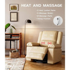 Fauteuil inclinable releveur en cuir avec chauffage et massage