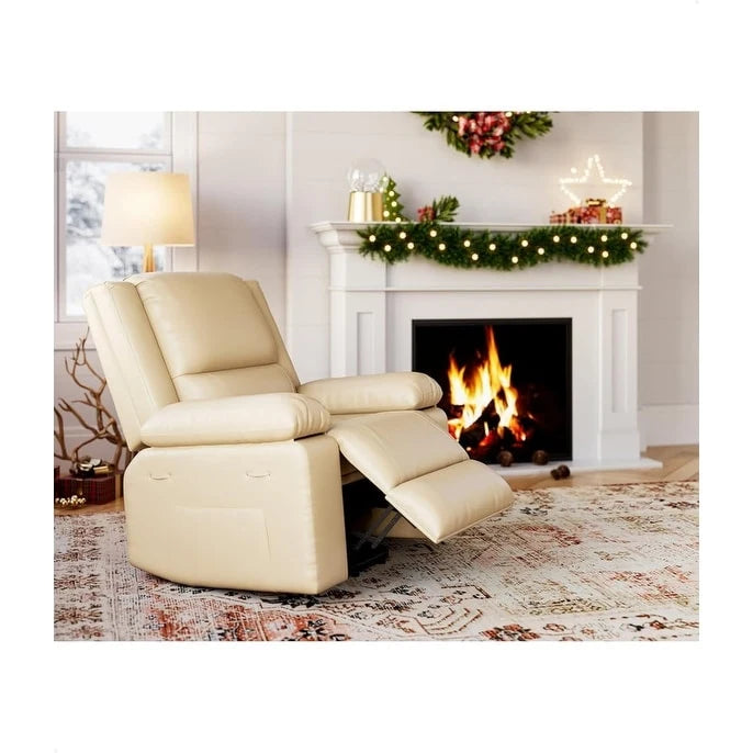 Fauteuil inclinable releveur en cuir avec chauffage et massage