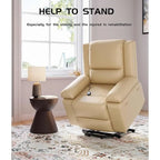 Fauteuil inclinable releveur en cuir avec chauffage et massage