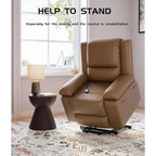 Fauteuil inclinable releveur en cuir avec chauffage et massage