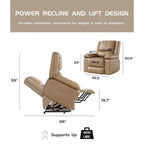 Fauteuil inclinable releveur en cuir avec chauffage et massage