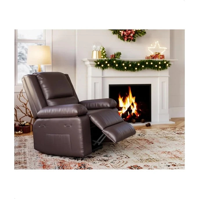 Fauteuil inclinable releveur en cuir avec chauffage et massage
