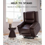 Fauteuil inclinable releveur en cuir avec chauffage et massage
