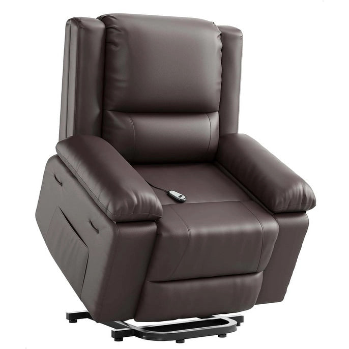 Fauteuil inclinable releveur en cuir avec chauffage et massage