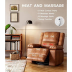Fauteuil inclinable releveur en cuir avec chauffage et massage
