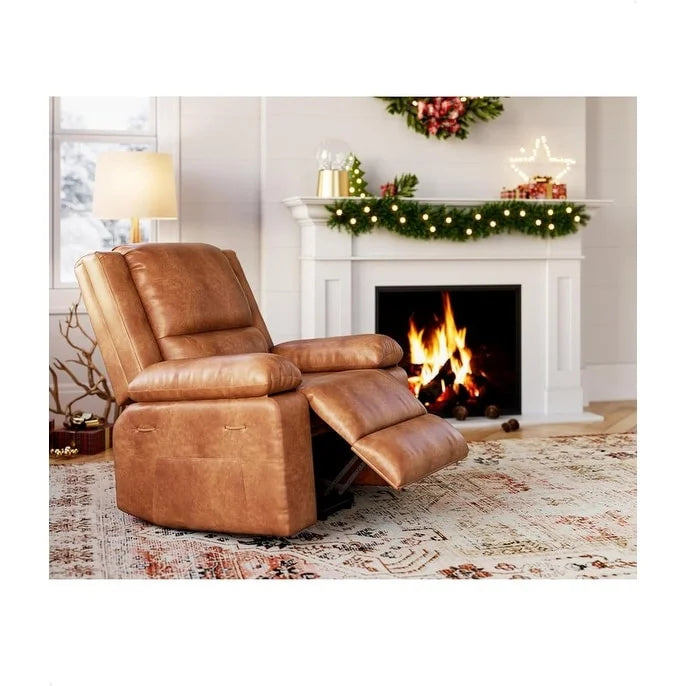 Fauteuil inclinable releveur en cuir avec chauffage et massage