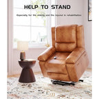Fauteuil inclinable releveur en cuir avec chauffage et massage