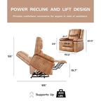 Fauteuil inclinable releveur en cuir avec chauffage et massage