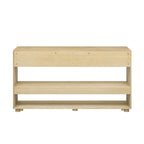 Table console 48" en bois massif avec 2 tiroirs et 2 étagères, pieds en bois massif et pieds réglables