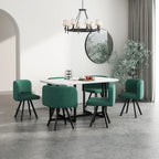 Salle à manger moderne avec table rectangulaire en marbre et 6 chaises rembourrées