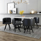 Salle à manger moderne avec table rectangulaire en marbre et 6 chaises rembourrées