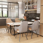 Chaises de salle à manger rotatives tapissées en cuir microfibre bicolore
