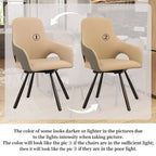 Chaises de salle à manger rotatives tapissées en cuir microfibre bicolore