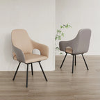 Chaises de salle à manger rotatives tapissées en cuir microfibre bicolore