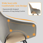 Chaises de salle à manger rotatives tapissées en cuir microfibre bicolore
