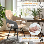 Chaises de salle à manger rotatives tapissées en cuir microfibre bicolore