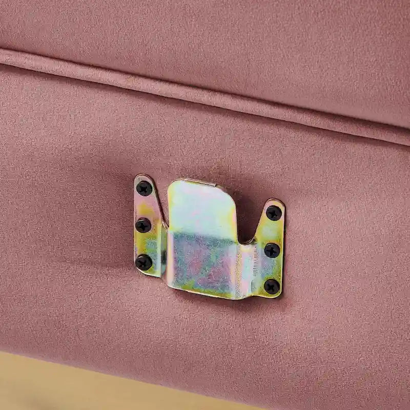 Sofa modulaire en velours performant capitonné Sanguine Channel, section fauteuil à accoudoir gauche