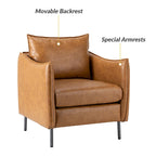 Fauteuil d'appoint Jaime en cuir végétalien moderne avec coussin amovible