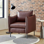Fauteuil d'appoint Jaime en cuir végétalien moderne avec coussin amovible