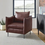 Fauteuil d'appoint Jaime en cuir végétalien moderne avec coussin amovible