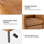 Fauteuil d'appoint Jaime en cuir végétalien moderne avec coussin amovible