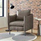 Fauteuil d'appoint Jaime en cuir végétalien moderne avec coussin amovible