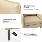 Fauteuil d'appoint Jaime en cuir végétalien moderne avec coussin amovible