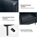 Fauteuil d'appoint Jaime en cuir végétalien moderne avec coussin amovible