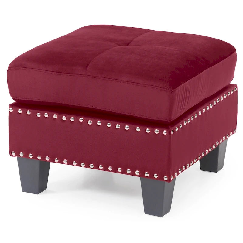 Ottoman en velours capitonné Meharrize